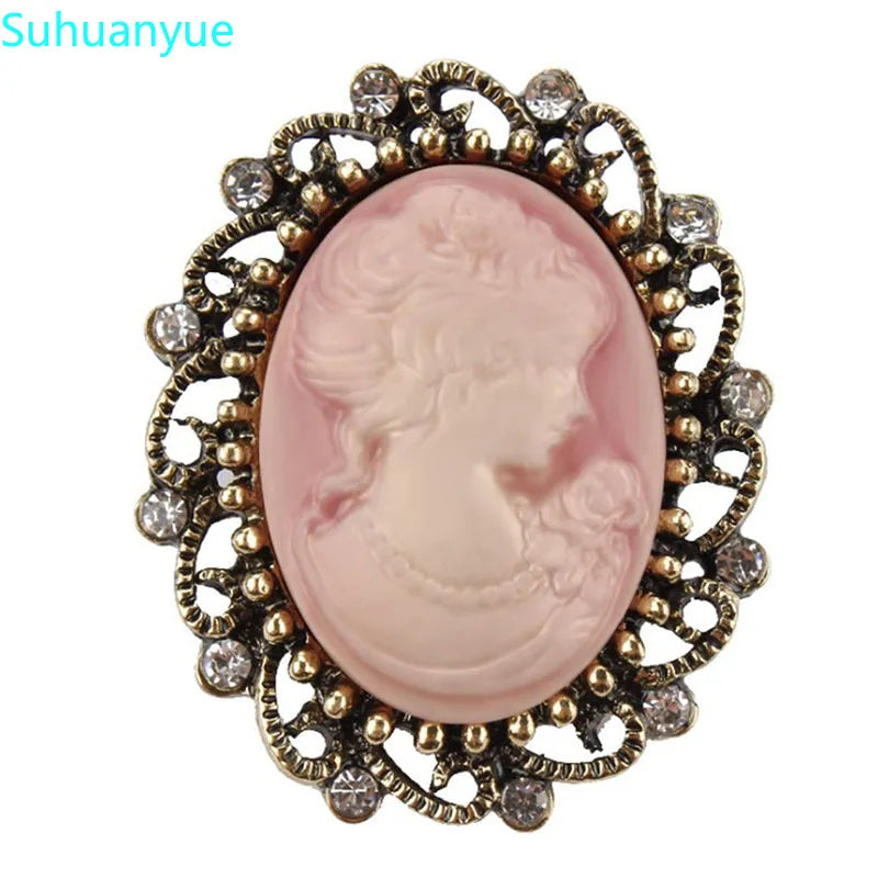 Vintage Gothic Stijl Hoofd Standbeeld Cameo Broche