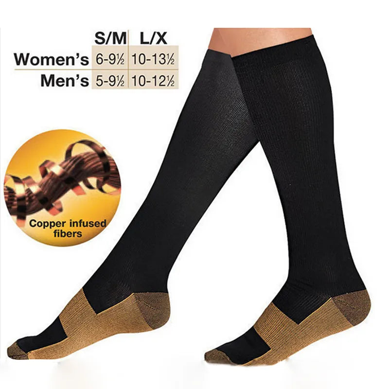 Calcetines de compresión antifatiga MADIMED, medias para venas varicosas, calcetines de compresión deportivos hasta la rodilla para correr, calcetines atléticos