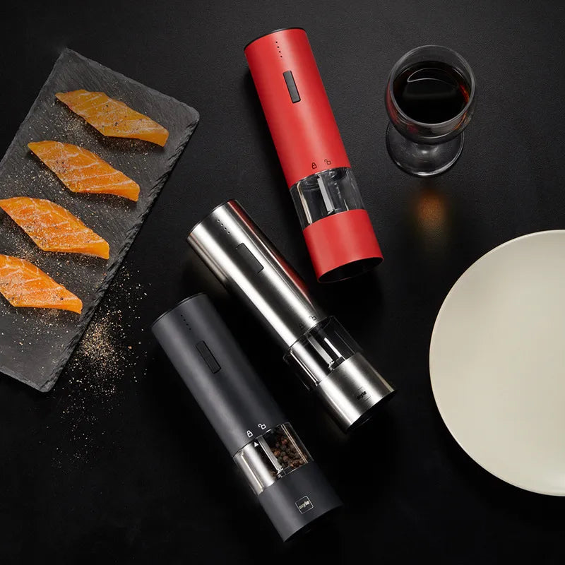 USB Charging Electric Salt Pepper Stainless Grinder with Automatic Spice Grinding