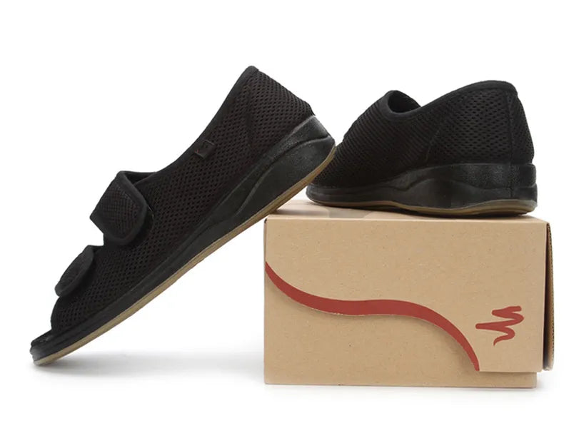 Diabetes widened adjustable shoes for the elderly.