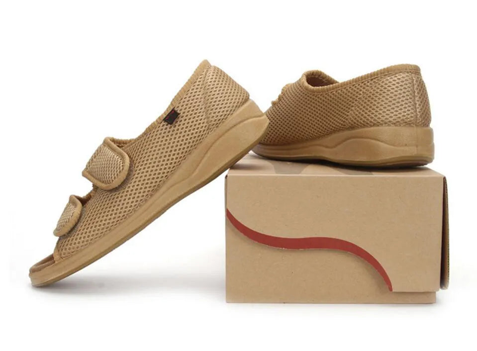 Diabetes widened adjustable shoes for the elderly.